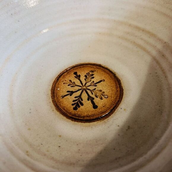 Exquisite Stoneware Studio Art Pottery Large Bowl Signed Christmas Blessing OOAK - Picture 4 of 9